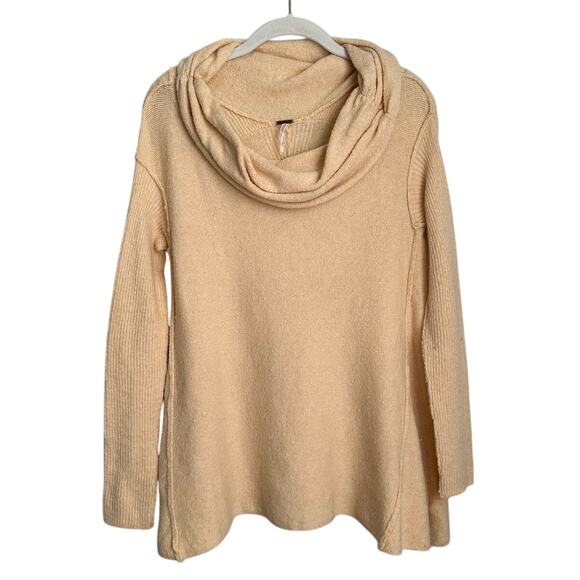 Free People Butter Yellow Wool Blend Cowl Neck Sweater Women's Small - Picture 2 of 7